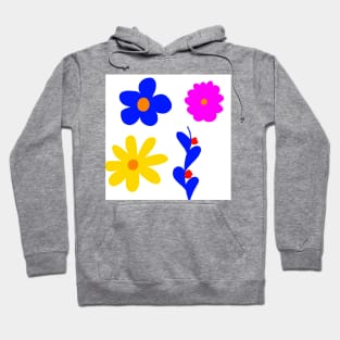 blue pink flower abstract texture Hoodie